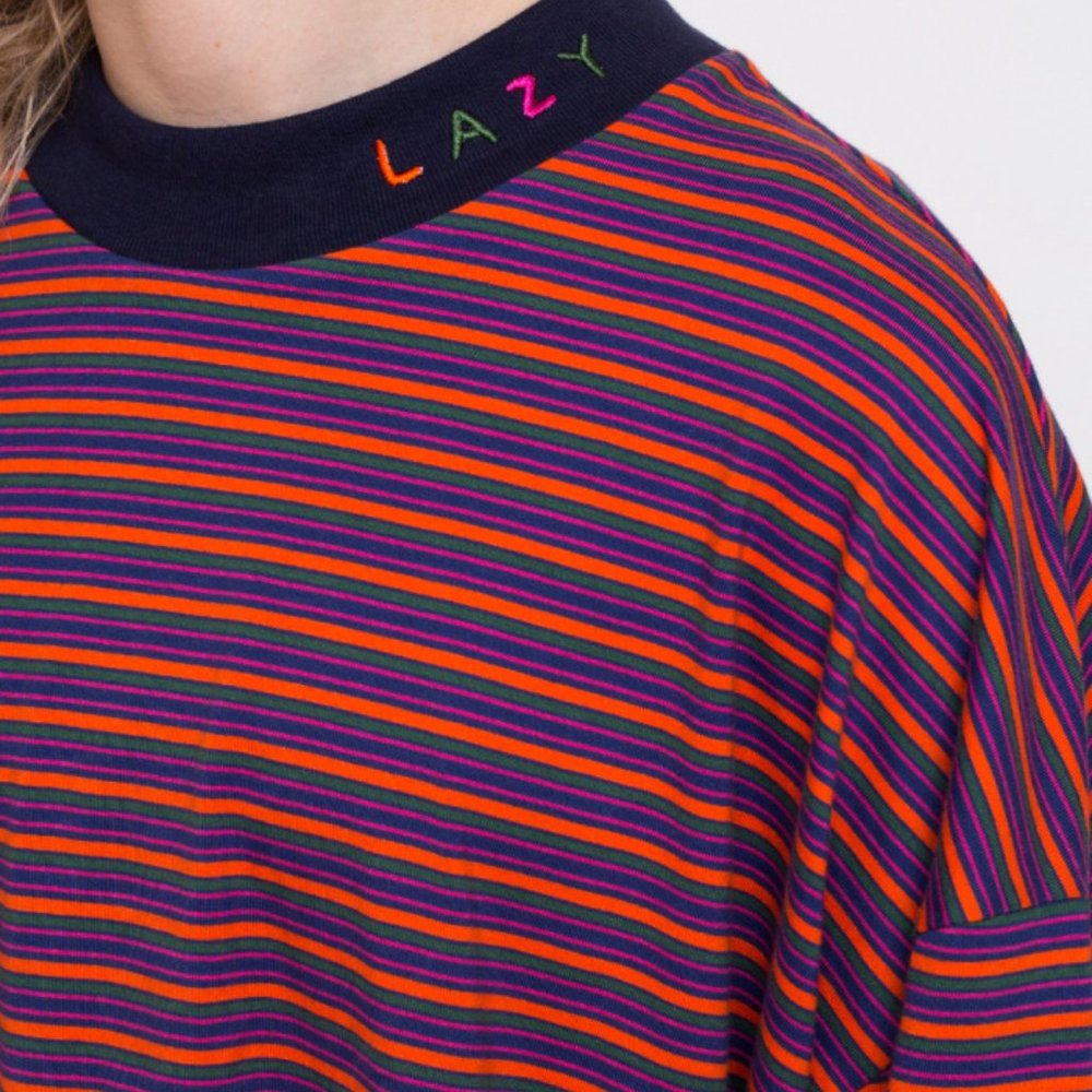 Lazy Oaf Tiny Stripe Oversized T-shirt dress